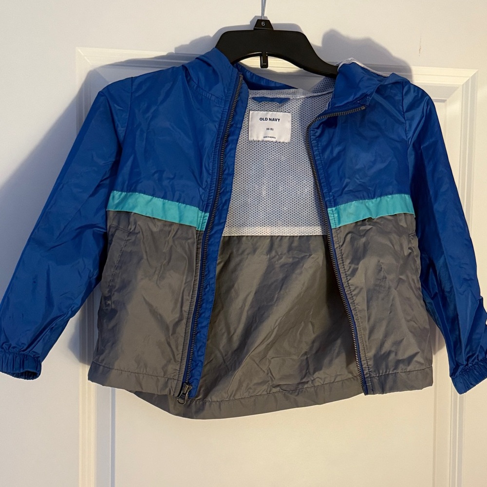 Old Navy Kids Blue and Gray Raincoat